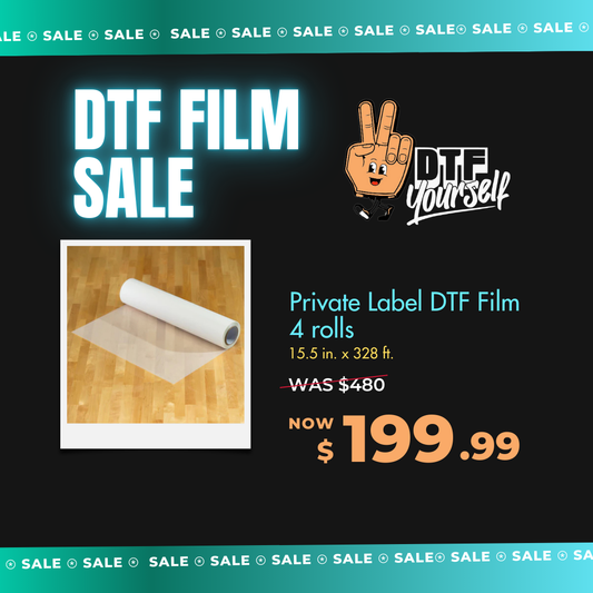 Private Label DTF Film - 4 rolls - 15.5 in. x 328 ft.